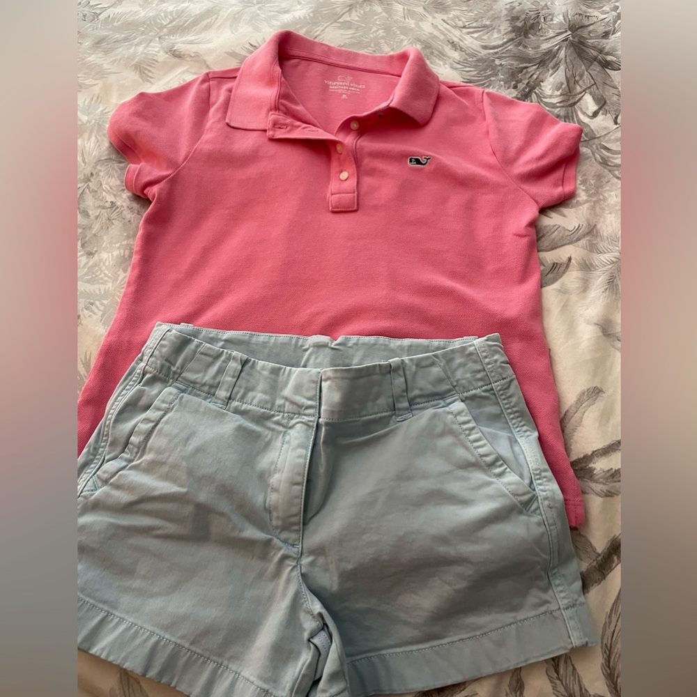 Girls Vineyard Vines Shorts and short sleeve polo set size 8